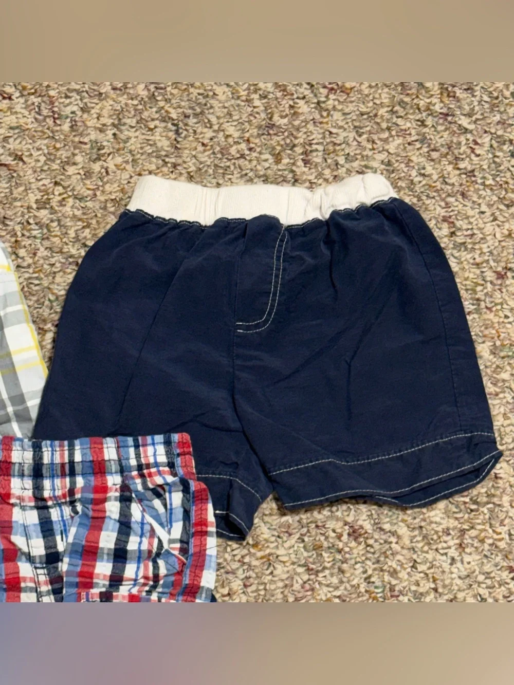Boys girls toddler size 18 month shorts Gray and Yellow Plaid Shorts lot of 3